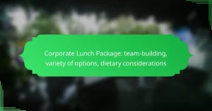 Corporate Lunch Package: team-building, variety of options, dietary considerations