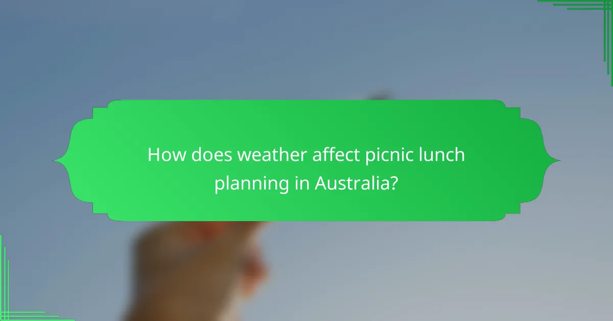 How does weather affect picnic lunch planning in Australia?