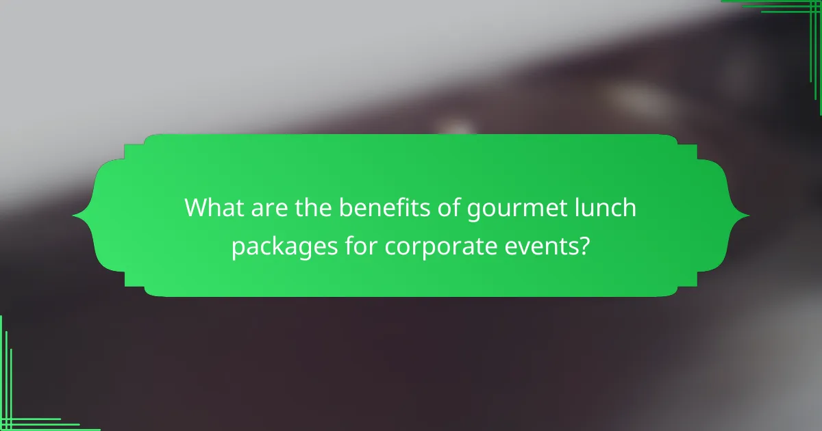 What are the benefits of gourmet lunch packages for corporate events?