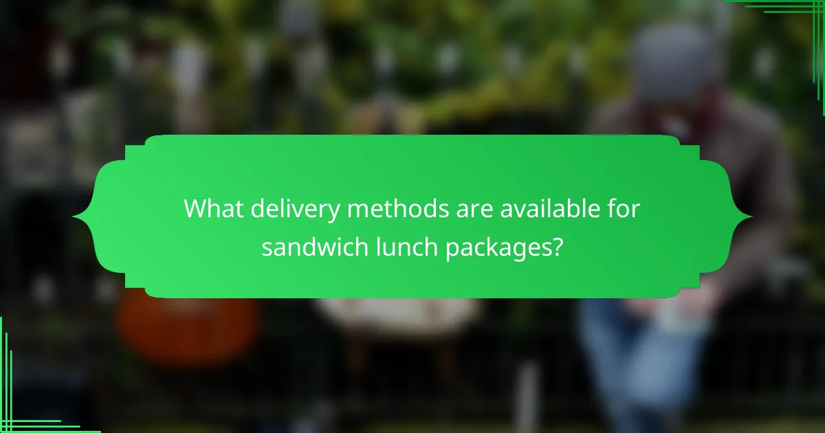 What delivery methods are available for sandwich lunch packages?